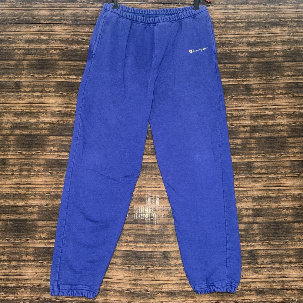 Vintage 90s Champion Drawstring Sweatpants Blue Size XL Cotton Blend
